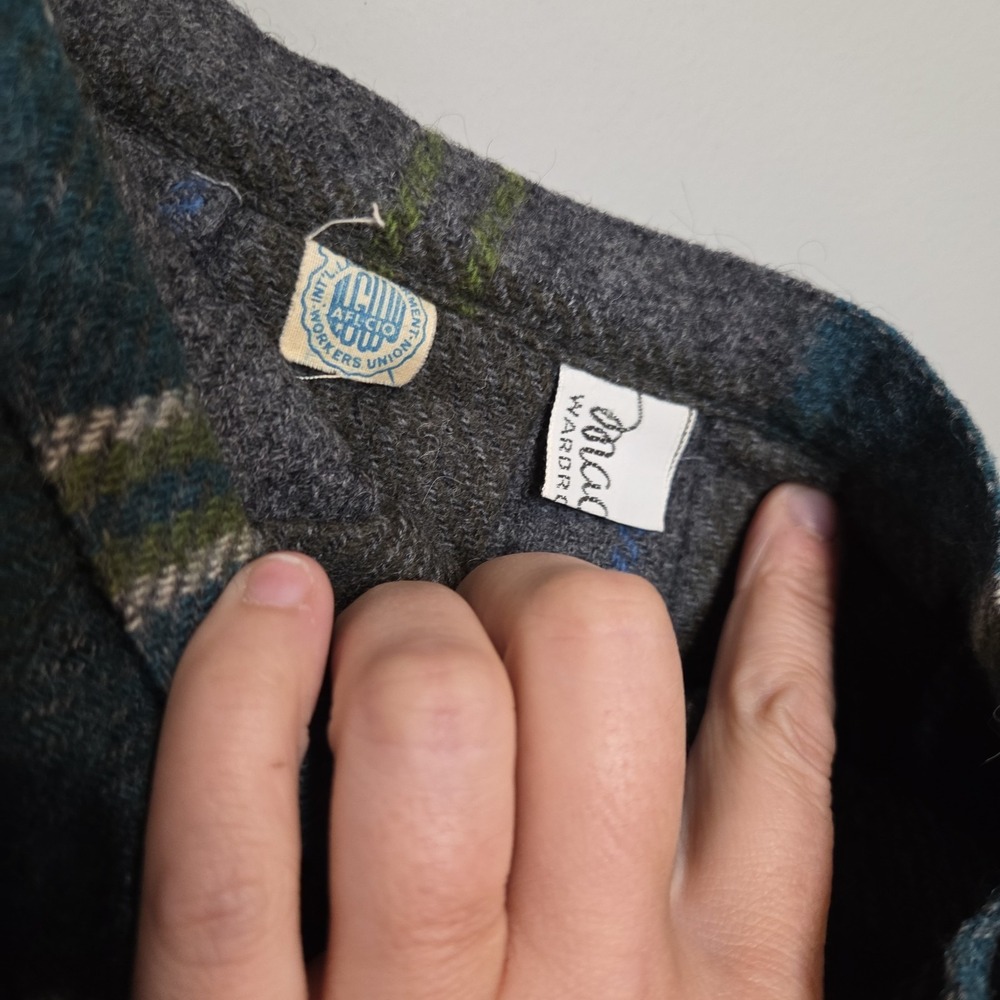 Madison Wardrobe Vintage Plaid Pleated Kilt Skirt Womens M Gray Blue Wool ILGWU - Picture 4 of 4